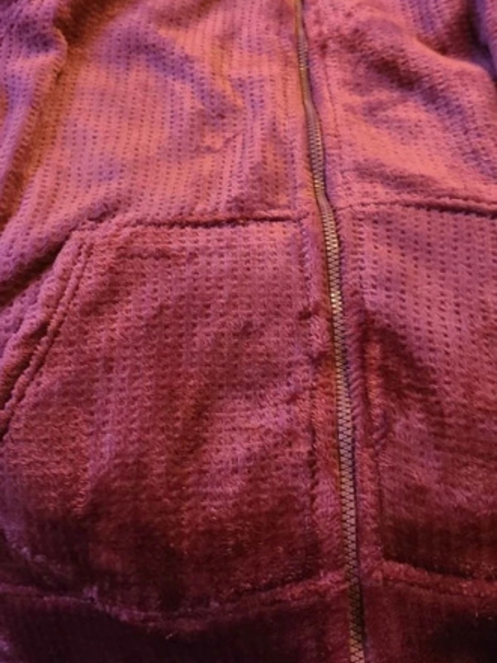 Spyder Women's Velour Fleece Full-Zip Hooded Jacket Medium Burgundy